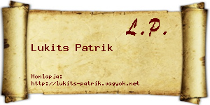 Lukits Patrik névjegykártya